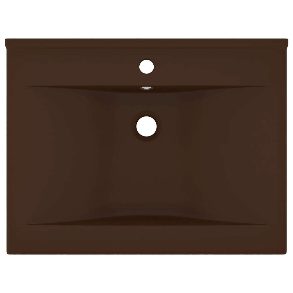 Lavabo con foro per rubinetto lavabo da appoggio wc lavabo bagno stanza cosmetica 60 x 46 cm ceramica testa di moro opaca 02_0002770