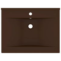 Lavabo con foro per rubinetto lavabo da appoggio wc lavabo bagno stanza cosmetica 60 x 46 cm ceramica testa di moro opaca 02_0002770