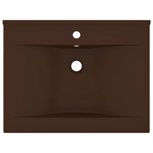 Lavabo con foro per rubinetto lavabo da appoggio wc lavabo bagno stanza cosmetica 60 x 46 cm ceramica testa di moro opaca 02_0002770