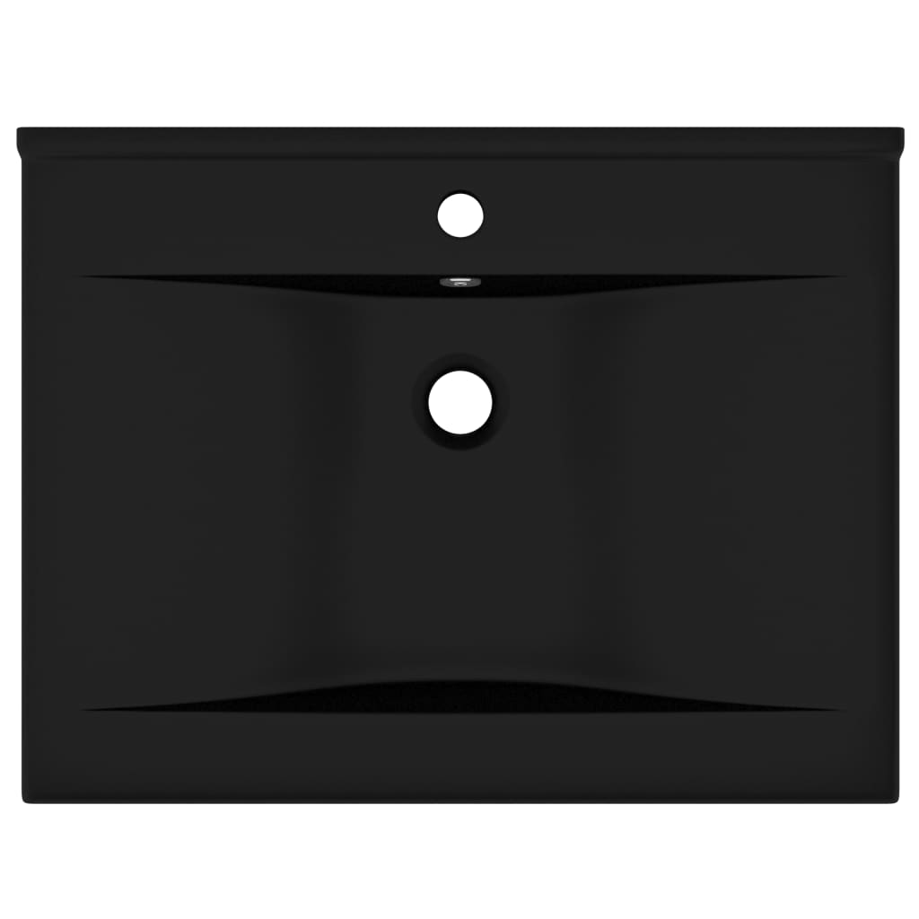 Lavabo bagno con foro rubinetto 60x46 cm ceramica nero opaco 02_0002772