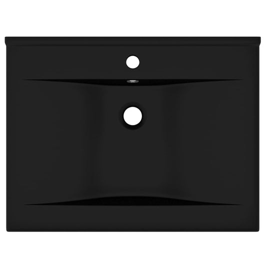Lavabo bagno con foro rubinetto 60x46 cm ceramica nero opaco 02_0002772