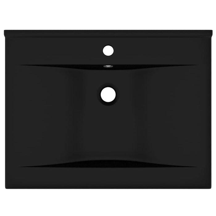 Lavabo bagno con foro rubinetto 60x46 cm ceramica nero opaco 02_0002772