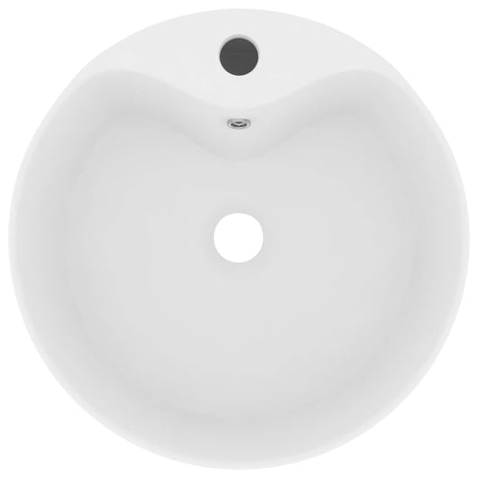 Lavandino-Lavello con Troppopieno Bianco Opaco 36x13 cm in Ceramica