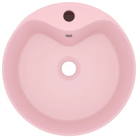 Lavabo di lusso con troppopieno da appoggio wc lavabo bagno stanza cosmetica casa 36x13 cm ceramica rosa opaco 02_0002774