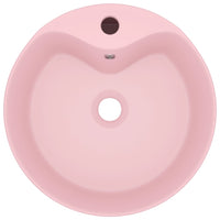 Lavandino-Lavello con Troppopieno Rosa Opaco 36x13 cm in Ceramica