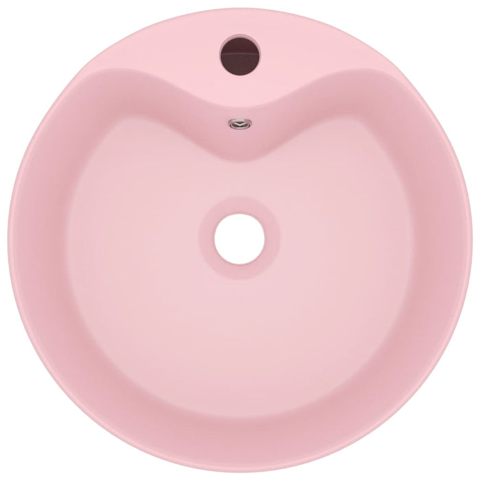 Lavandino con Troppopieno Rosa Opaco 36x13 cm in Ceramica cod mxl 41797