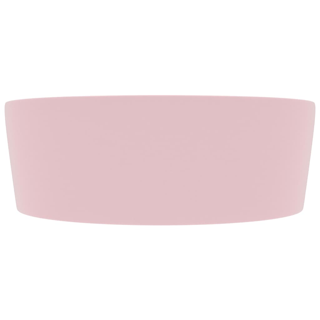 Lavabo di lusso con troppopieno da appoggio wc lavabo bagno stanza cosmetica casa 36x13 cm ceramica rosa opaco 02_0002774