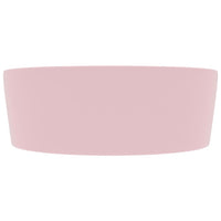 Lavabo di lusso con troppopieno da appoggio wc lavabo bagno stanza cosmetica casa 36x13 cm ceramica rosa opaco 02_0002774