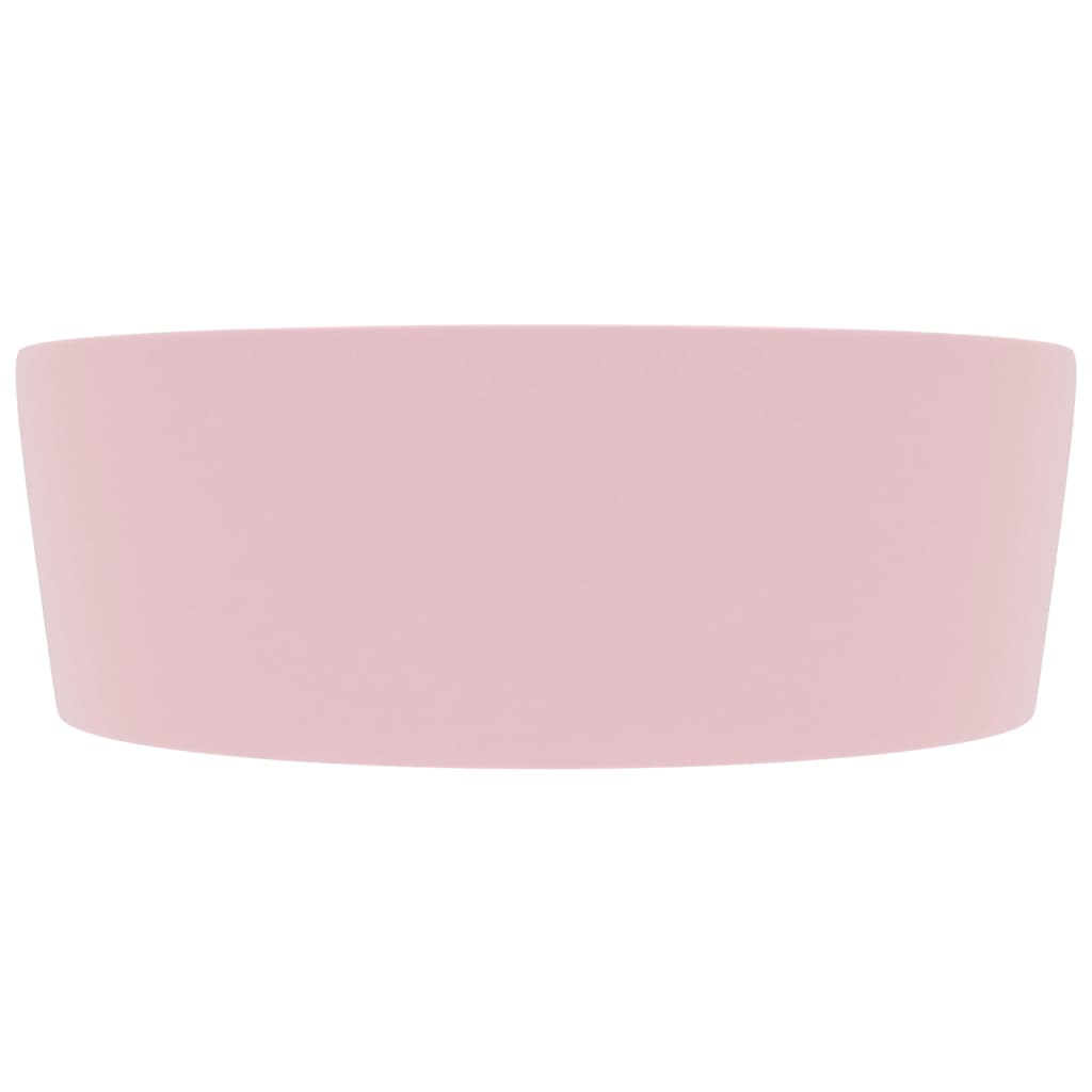 Lavandino con Troppopieno Rosa Opaco 36x13 cm in Ceramica cod mxl 41797