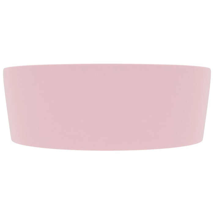 Lavandino con Troppopieno Rosa Opaco 36x13 cm in Ceramica cod mxl 41797