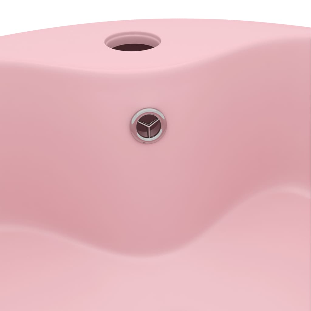 Lavabo di lusso con troppopieno da appoggio wc lavabo bagno stanza cosmetica casa 36x13 cm ceramica rosa opaco 02_0002774