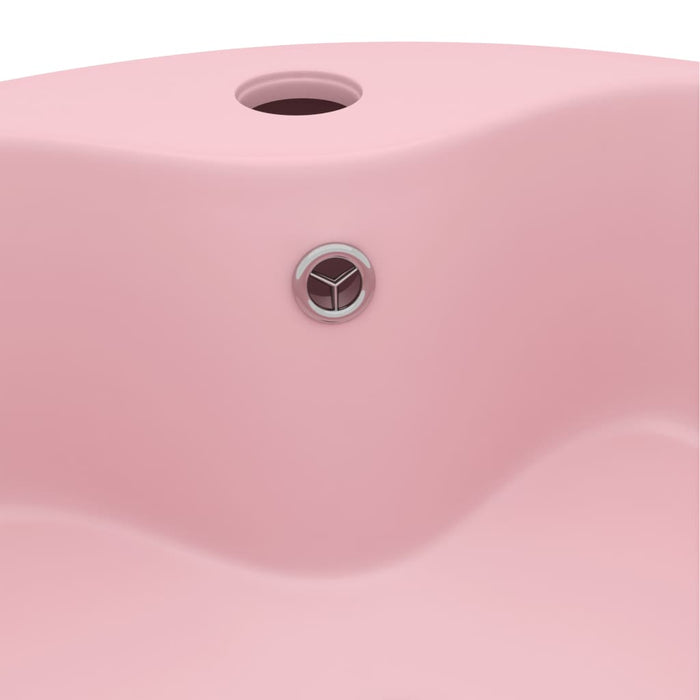 Lavabo di lusso con troppopieno da appoggio wc lavabo bagno stanza cosmetica casa 36x13 cm ceramica rosa opaco 02_0002774