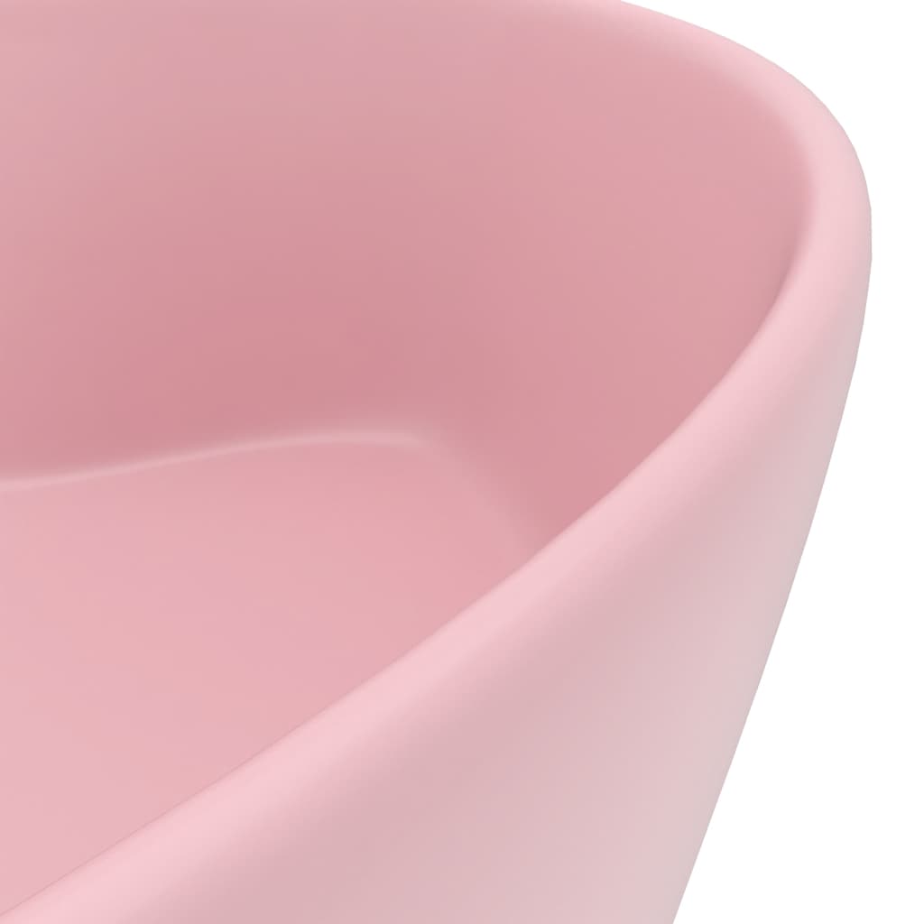 Lavabo di lusso con troppopieno da appoggio wc lavabo bagno stanza cosmetica casa 36x13 cm ceramica rosa opaco 02_0002774