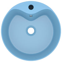 Lavandino-Lavello con Troppopieno Azzurro Opaco 36x13 cm in Ceramica