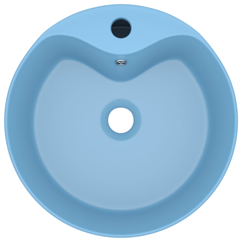 Lavabo Luxury con troppopieno 36 x 13 cm ceramica azzurro opaco 02_0002775