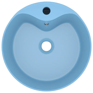 Lavabo Luxury con troppopieno 36 x 13 cm ceramica azzurro opaco 02_0002775