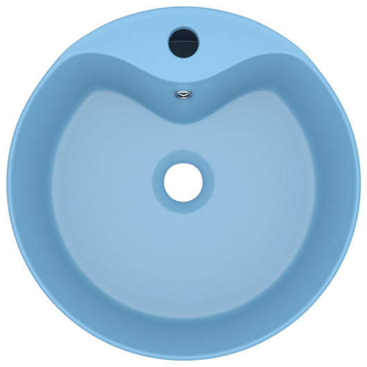 Lavabo Luxury con troppopieno 36 x 13 cm ceramica azzurro opaco 02_0002775