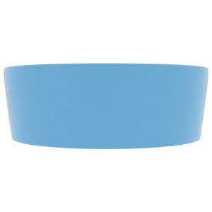 Lavandino con Troppopieno Azzurro Opaco 36x13 cm in Ceramica
