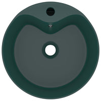 Lavandino con Troppopieno Verde Scuro Opaco 36x13cm in Ceramica cod mxl 40879