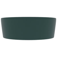 Lavandino con Troppopieno Verde Scuro Opaco 36x13cm in Ceramica 147036