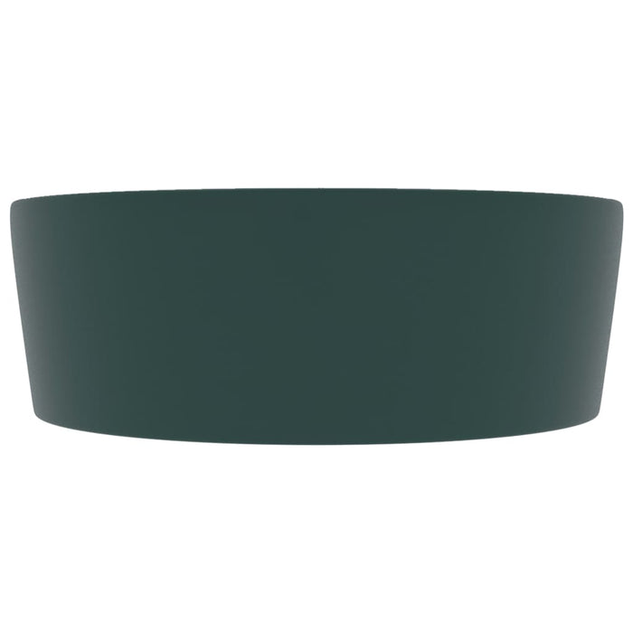 Lavandino con Troppopieno Verde Scuro Opaco 36x13cm in Ceramica 147036