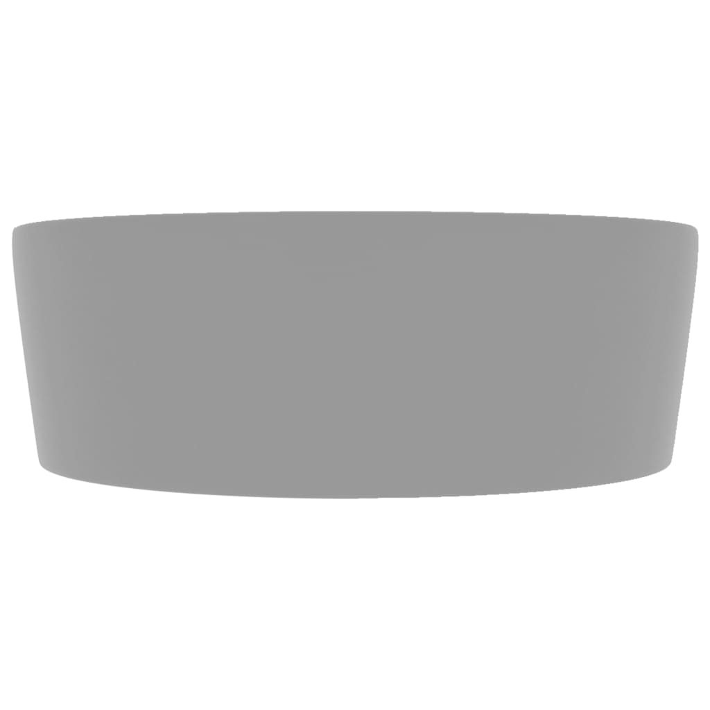 Lavabo di lusso con troppopieno da appoggio WC lavabo bagno stanza cosmetica casa 36x13 cm ceramica grigio chiaro opaco 02_0002779