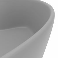Lavabo di lusso con troppopieno da appoggio WC lavabo bagno stanza cosmetica casa 36x13 cm ceramica grigio chiaro opaco 02_0002779