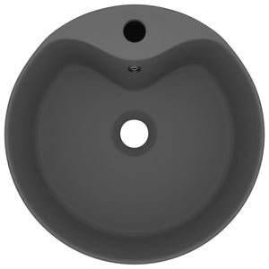 Lavandino con Troppopieno Grigio Scuro Opaco 36x13 cm Ceramica cod mxl 45240