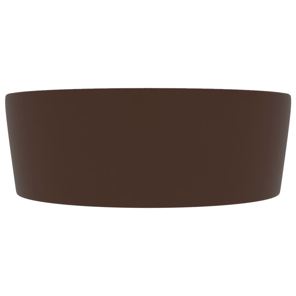 Lavandino con Troppopieno Marrone Scuro Opaco 36x13 cm Ceramica 147039