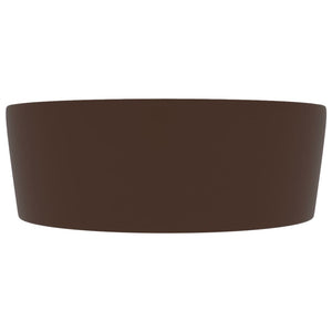 Lavandino con Troppopieno Marrone Scuro Opaco 36x13 cm Ceramica 147039
