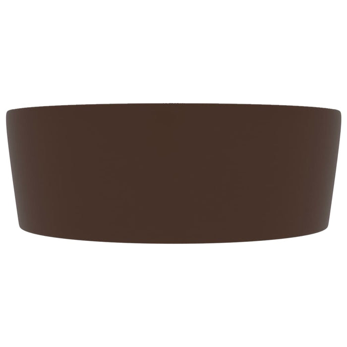 Lavandino con Troppopieno Marrone Scuro Opaco 36x13 cm Ceramica 147039