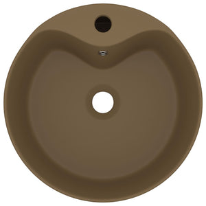 Lavandino con Troppopieno Crema Opaco 36x13 cm in Ceramica 147040