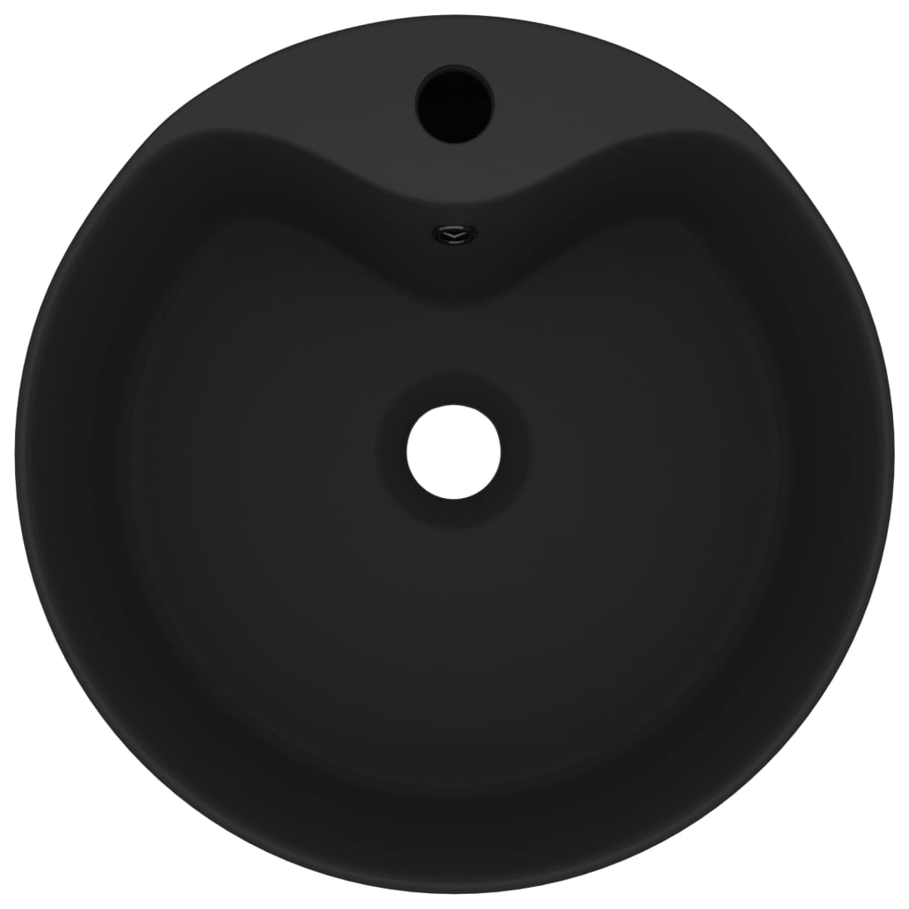 Lavandino con Troppopieno Nero Opaco 36x13 cm in Ceramica cod mxl 40307