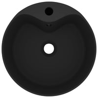 Lavandino con Troppopieno Nero Opaco 36x13 cm in Ceramica cod mxl 40307