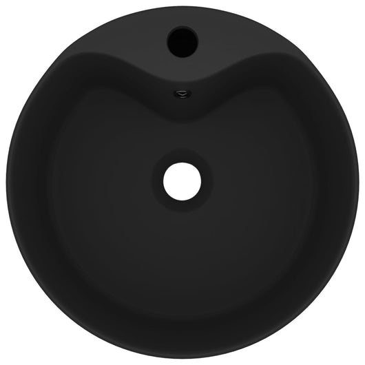 Lavandino-Lavello con Troppopieno Nero Opaco 36x13 cm in Ceramica