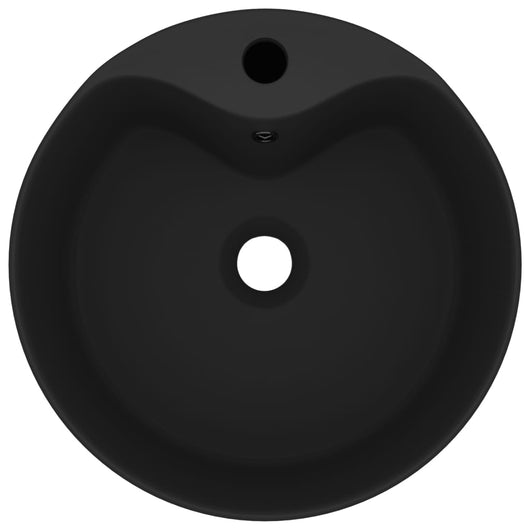 Lavabo di lusso con troppopieno da appoggio wc lavabo bagno stanza cosmetica casa 36x13 cm ceramica nera opaca 02_0002783