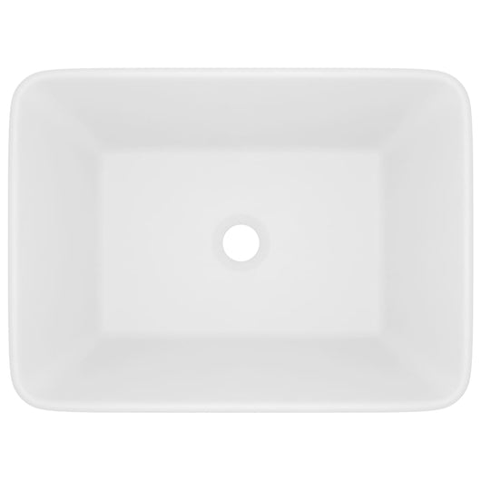 Lavabo bagno rettangolare di lusso 41 x 30 cm ceramica bianca opaca 02_0002784