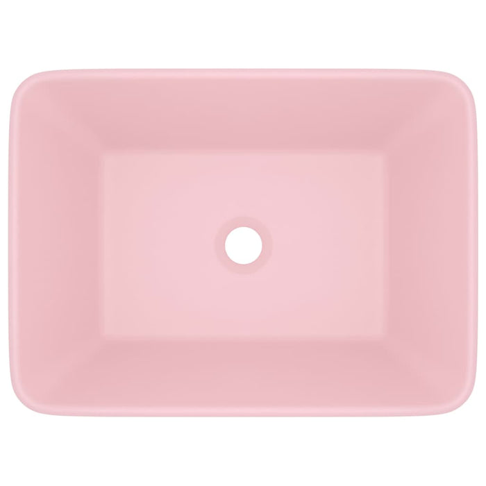 Lavandino Luxury Rosa Opaco 41x30x12 cm in Ceramica 147043