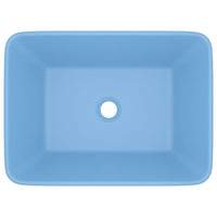 Lavabo di lusso da appoggio WC lavabo bagno stanza cosmetica rettangolare opaco azzurro 41 x 30 x 12 cm ceramica 02_0002786