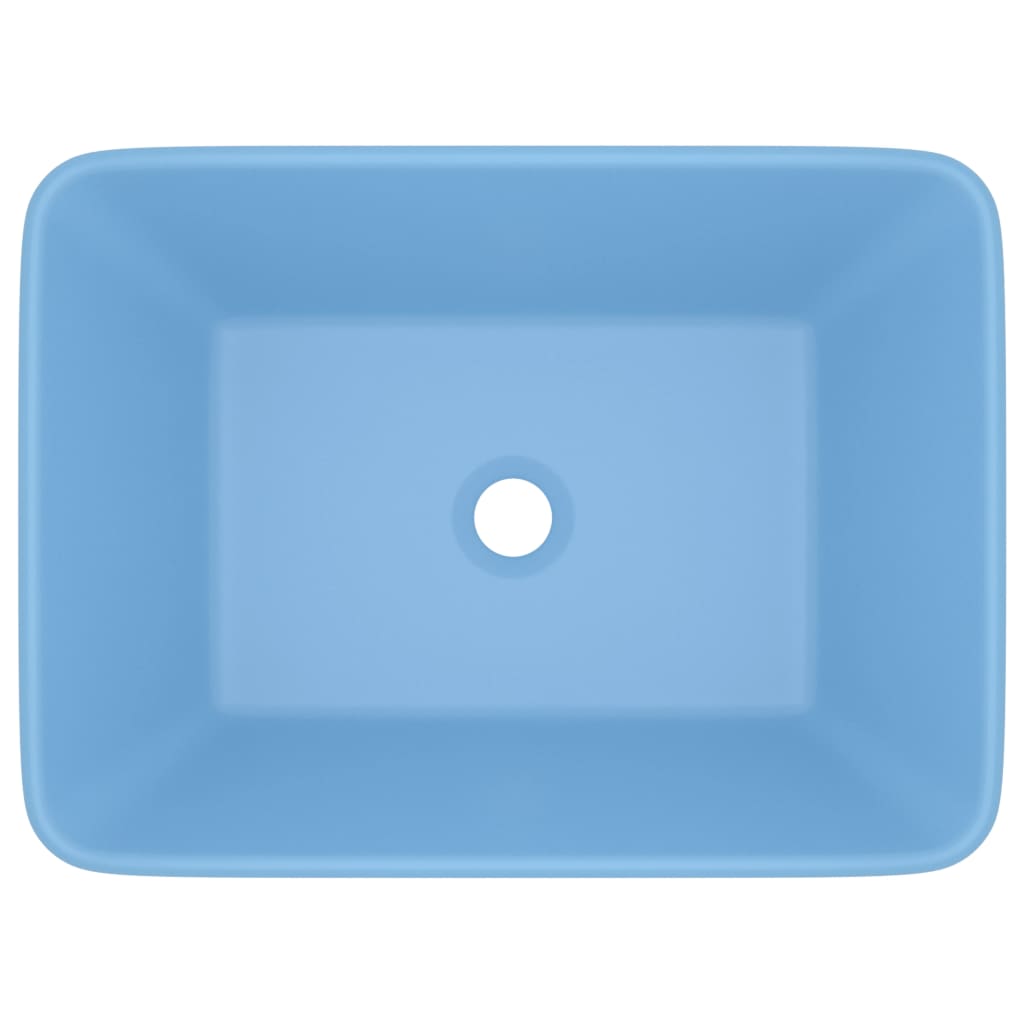 Lavandino Luxury Azzurro Opaco 41x30x12 cm in Ceramica 147044
