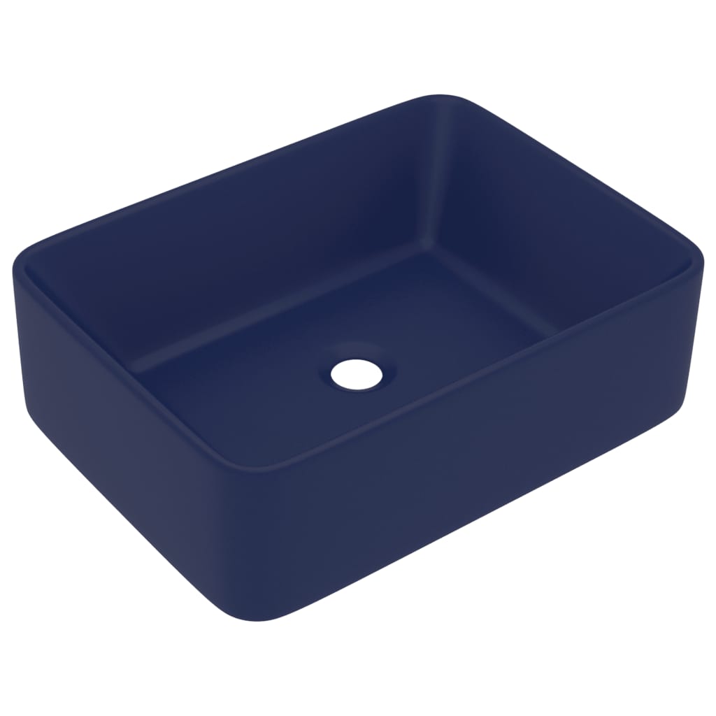 Lavabo di lusso da appoggio WC lavabo bagno stanza cosmetica rettangolare 41 x 30 cm ceramica blu scuro opaco 02_0002787