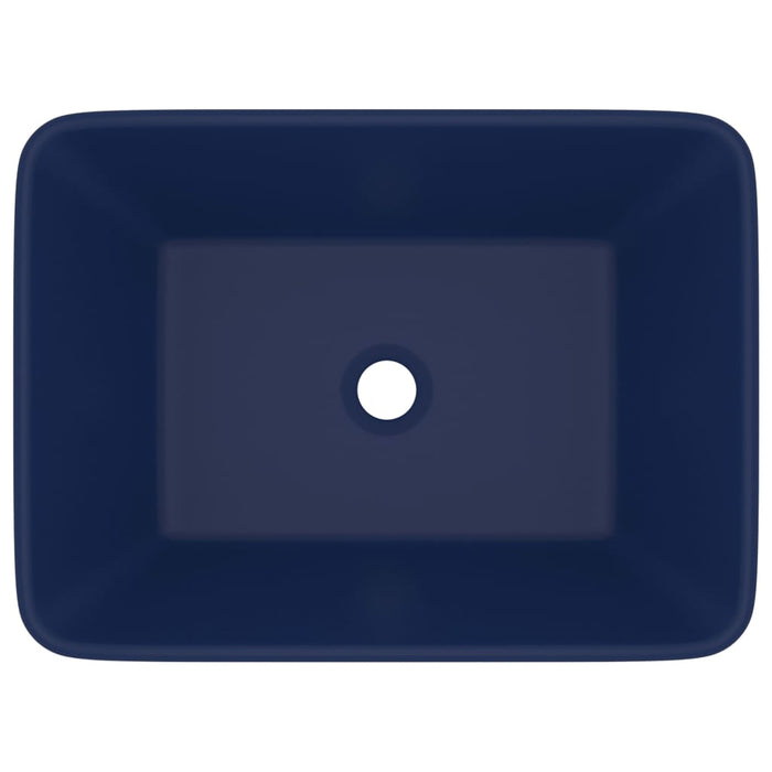 Lavabo di lusso da appoggio WC lavabo bagno stanza cosmetica rettangolare 41 x 30 cm ceramica blu scuro opaco 02_0002787