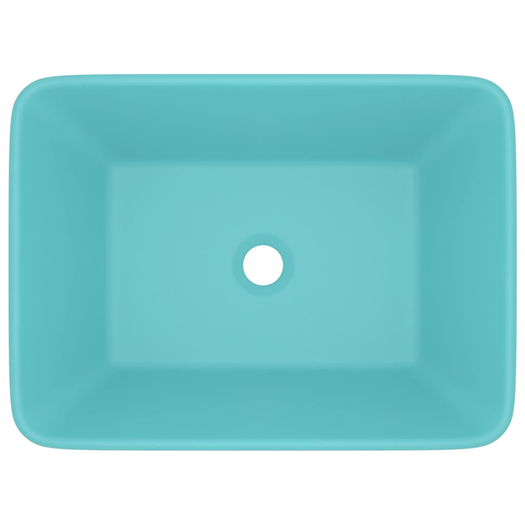 Lavabo di lusso da appoggio WC lavabo bagno stanza cosmetica rettangolare 41 x 30 cm ceramica verde chiaro opaco 02_0002788