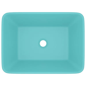 Lavabo di lusso da appoggio WC lavabo bagno stanza cosmetica rettangolare 41 x 30 cm ceramica verde chiaro opaco 02_0002788