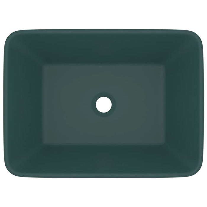 Lavandino Luxury Verde Scuro Opaco 41x30x12 cm in Ceramica