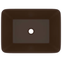 Lavandino Luxury Marrone Scuro Opaco 41x30x12 cm in Ceramica cod mxl 51165