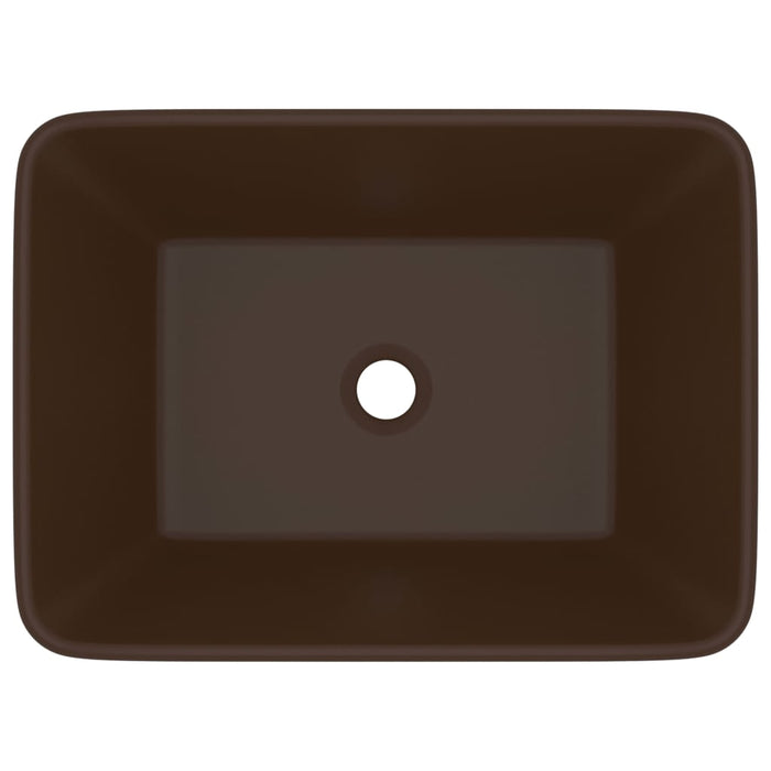 Lavandino Luxury Marrone Scuro Opaco 41x30x12 cm in Ceramica 147050