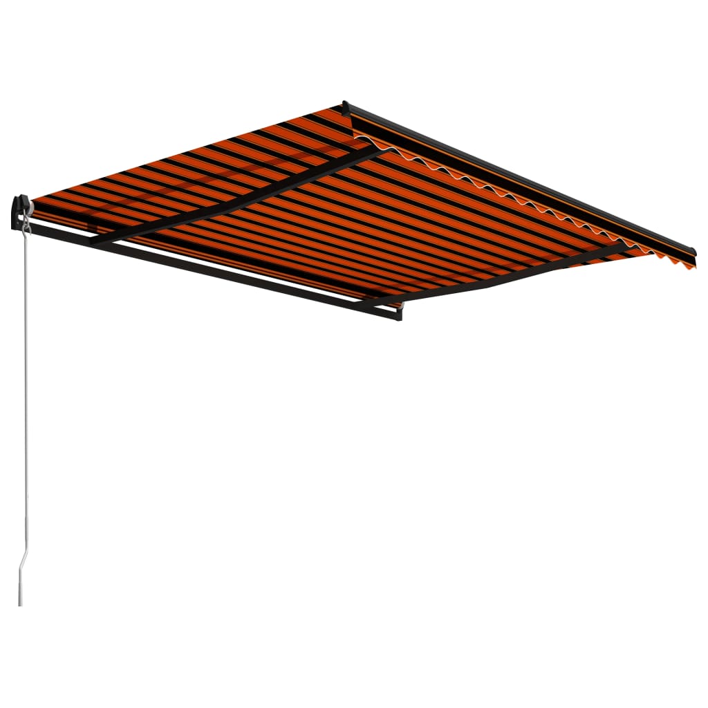 Tenda da Sole Retrattile Manuale 450x300 cm Arancione e Marrone 3055195