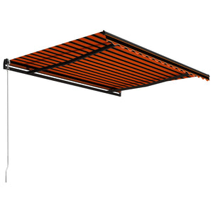 Tenda da Sole Retrattile Manuale 450x300 cm Arancione e Marrone 3055195