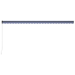 Tenda da Sole Retrattile Manuale 600x300 cm Blu e Bianca cod mxl 43622